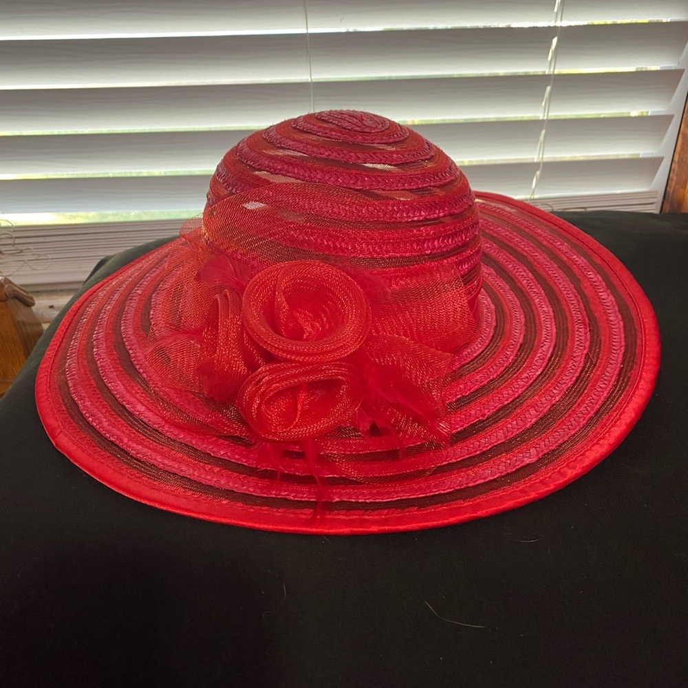 Red Sun Hat One Size Never Worn